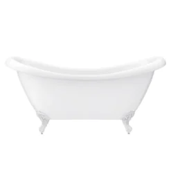Earl 1750 Double Ended Roll Top Slipper Bath + White Leg Set -Villeroy Shop whtearl1750b d4