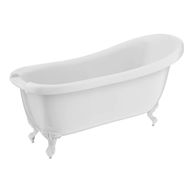 Oxford 1710 Roll Top Slipper Bath + White Leg Set 2 Oxford 1710 Roll Top Slipper Bath + White Leg Set - Image 2