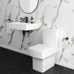 Arezzo 500mm Wall Mounted / Countertop Stone Resin Basin With Hidden Waste Cover
