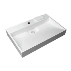 Arezzo 600mm Wall Mounted / Countertop Stone Resin Basin With Hidden Waste Cover -Villeroy Shop wmc6pmb d2