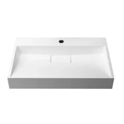 Arezzo 700mm Wall Mounted / Countertop Stone Resin Basin With Hidden Waste Cover -Villeroy Shop wmc7pmb d3