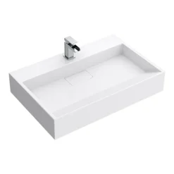 Arezzo 700mm Wall Mounted / Countertop Stone Resin Basin With Hidden Waste Cover -Villeroy Shop wmc7pmb d4