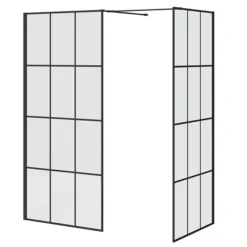 Arezzo 1600 X 900 Wetroom Enclosure Pack - Matt Black Grid -Villeroy Shop wrp169bge d1