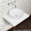 600 X 450mm White Shelf With Sol Round Basin