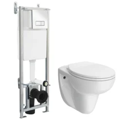 Wall Hung Toilet With Dual Flush Concealed WC Cistern + Wall Hung Frame -Villeroy Shop xty005nts010whp001 nd1